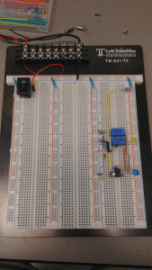 Picture: Breadboarding the circuit